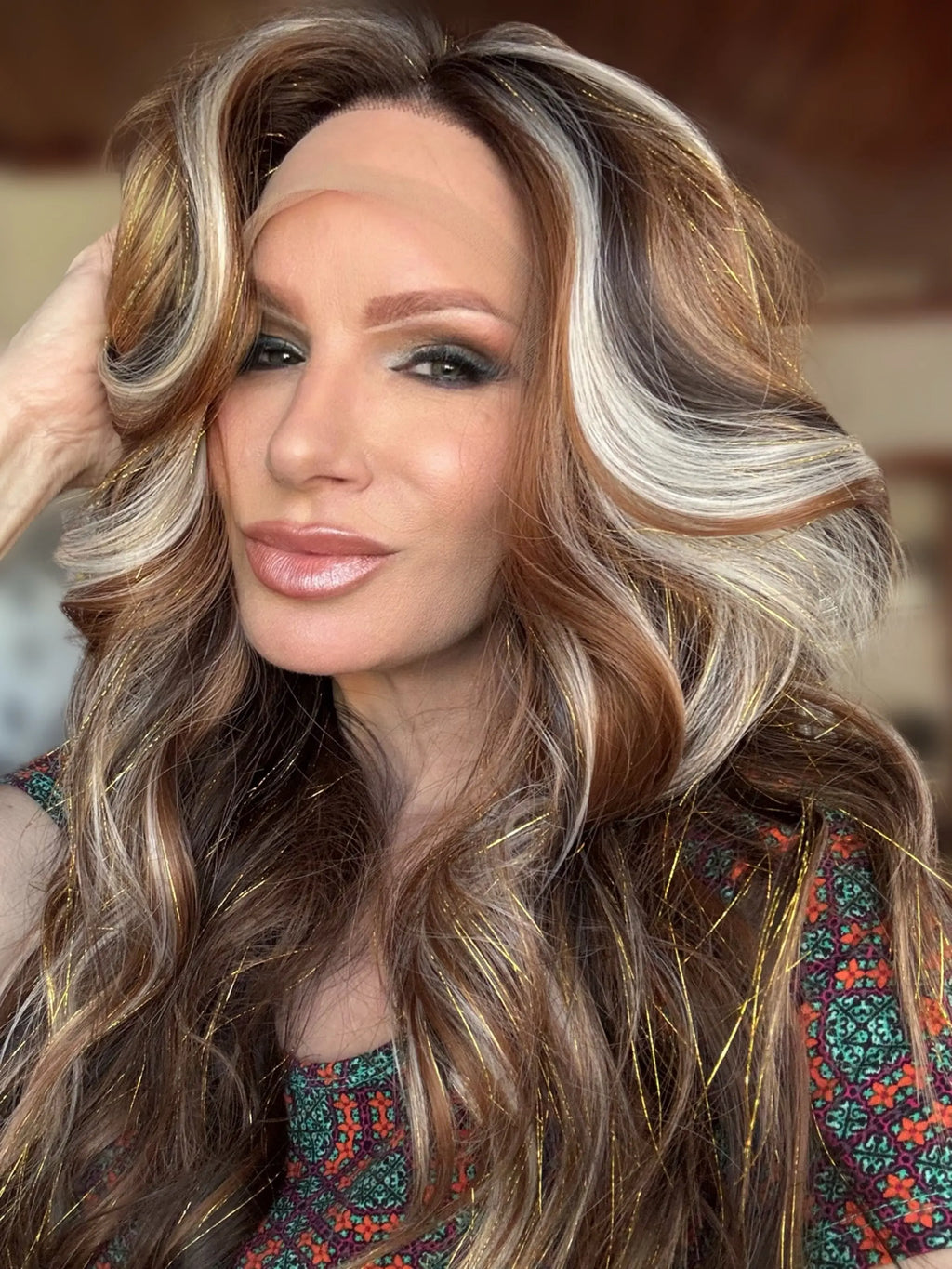 Broncs Tinsel Synthetic Lace-Front Glueless Wig Martini Wigs