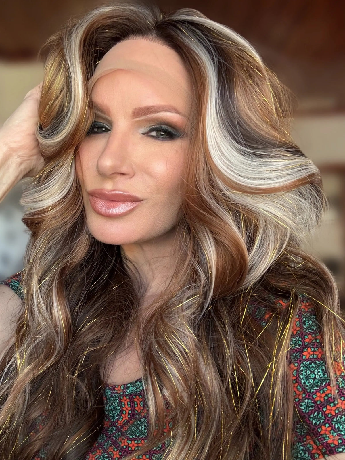 Broncs Tinsel Synthetic Lace-Front Glueless Wig Martini Wigs