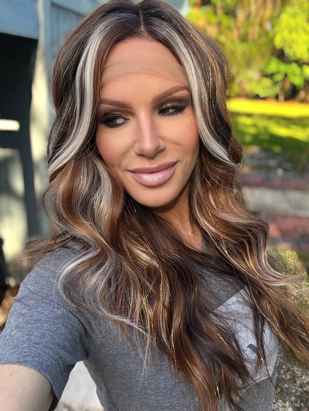 Broncs Tinsel Synthetic Lace-Front Glueless Wig Martini Wigs