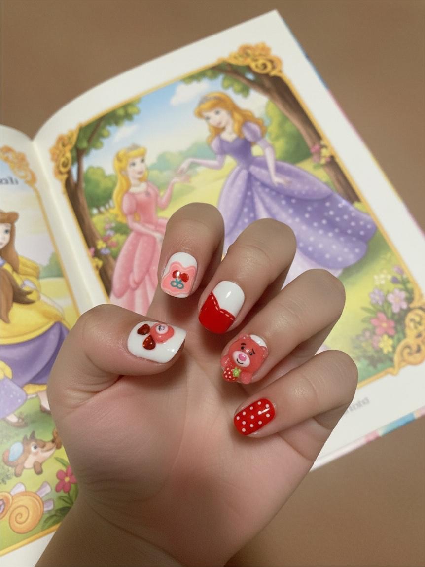 Strawberry Bow Press-On Nails