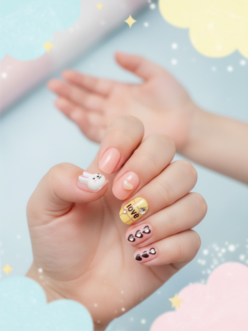 Peach Picnic Press-On Nails