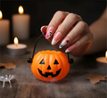 Pink Ghostly Stitch Press-On Nails- for adults