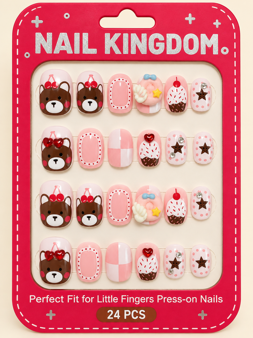 Cherry Bear Press-On Nails