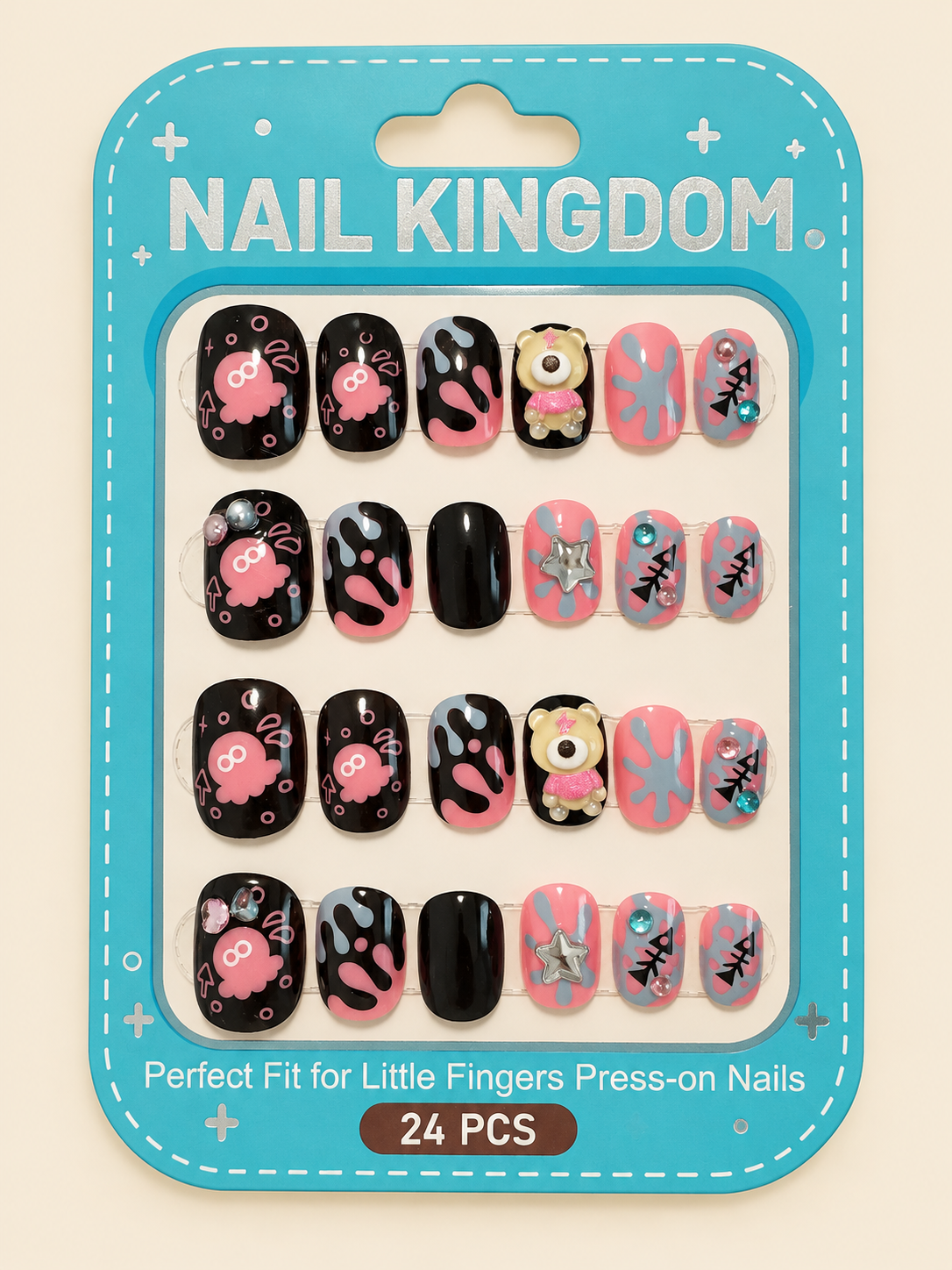 Pink & Black Playtime Press-On Nails