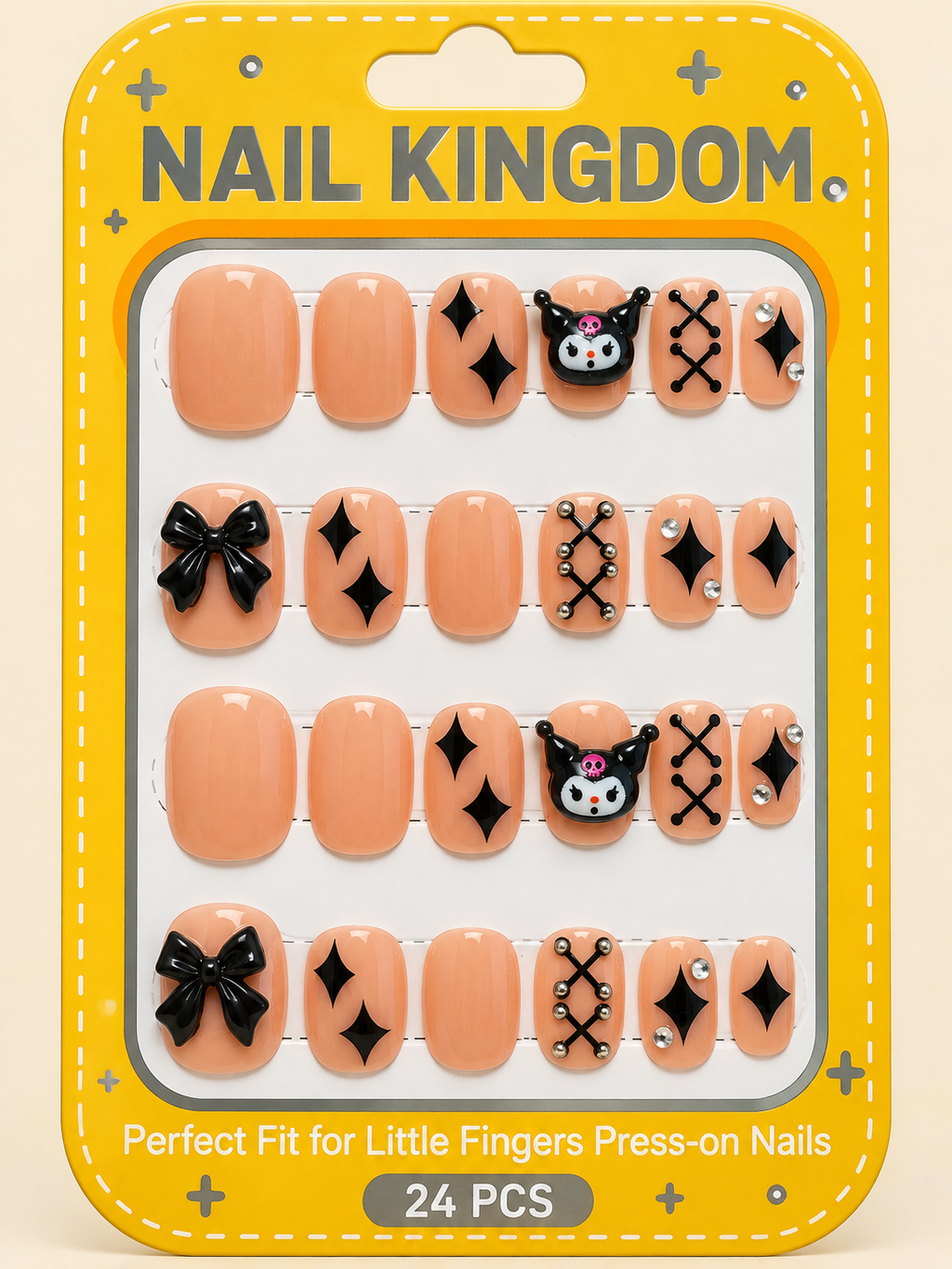 Black Bow Stardust Press-On Nails